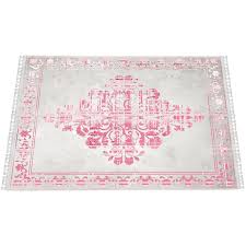 Carpetica K198 Gri Pembe Pano Desenli Halilar Kilim Pembe