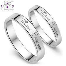 Click To Buy 1 Pc Real 925 Sterling Silver Romantic Love Forever Lovers Rings For Women Men W Rings Jewelry Fashion Engraved Promise Rings Rings For Men