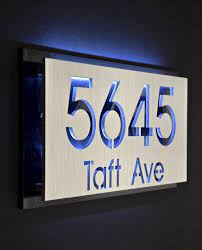 Custom Led Backlit Aluminum Address Plaque Etsy Address Plaque House Numbers Led Signage