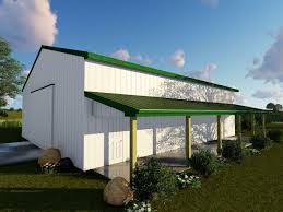 050b 0013 Pole Barn Plan With Covered Porch Pole Barn Plans Barn Plan Pole Barn Homes