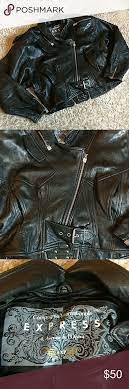 Genuine Leather Jacket Compagnie International Express Black Leather Jacket Gently Used No Tears In Lin Genuine Leather Jackets Leather Black Leather Jacket