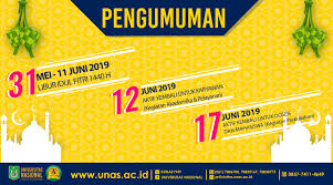 Selama libur lebaran 2019 sejumlah pelayanan umum termasuk diantaranya bank libur dan tidak beroperasi. Pengumuman Libur Idul Fitri 1 Syawal 1440 H Mpr Unas