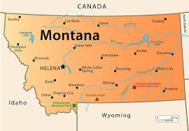 Montana Map Stock Illustration In 2020 Montana Flathead Lake Montana Miles City
