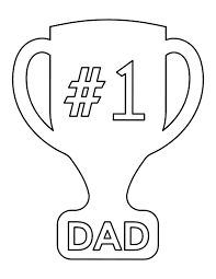 You can also print each of the coloring pages together with the cover to create a coloring book. Printable Number One Dad Trophy Coloring Page