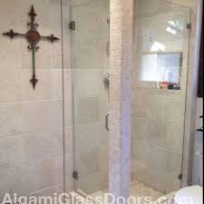 Frameless Shower Door With A Tile Column Glass Shower Doors Frameless Glass Doors Frameless Shower Doors