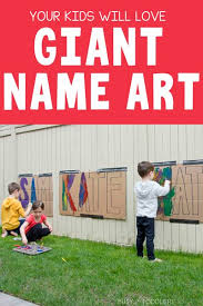 Outdoor Name Art Painting Activity For Kids Busy Toddler In 2020 Preschool Outdoor Activities Business For Kids Outdoor Activities For Kids