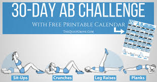 30 Day Ab Challenge With Free Printable The Quiet Grove