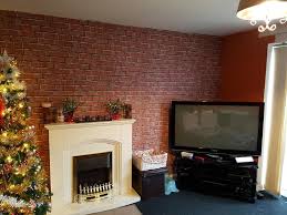 Cody red reclaimed bricks wallpaper. Colours Red Brick Effect Embossed Wallpaper Diy At B Q