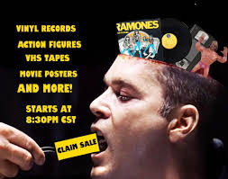 Garage sale with various items for sale