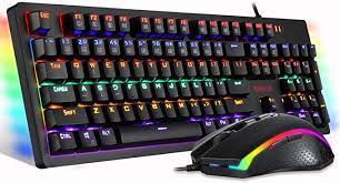 Amazon Com Redragon S117 Gaming Keyboard Mouse Combo Mechanical Rgb Rainbow Backlit Keyboard Brown Switches Rgb Gaming Mouse Fo In 2021 Gaming Mouse Keyboard Pc Gamer