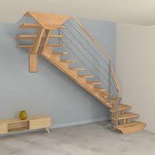 Et pour cause, l'escalier quart tournant est l'une des formes d'escalier les plus simples, avec l'escalier droit. Escalier Bois 2 4 Tournants Fabrique Sur Mesure A Monter Soi Meme Oeba