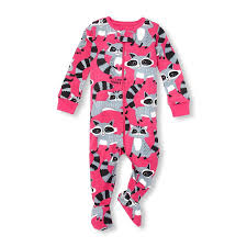 Baby And Toddler Girls Long Sleeve Raccoon Print Snug Fit Footed Stretchie Paisley Clothes Childrens Clothes Childrens Place Girls