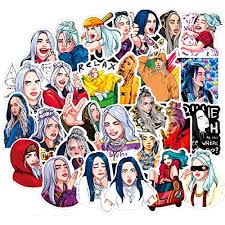 Billie eilish, alan walker, alan walker logo, marshmello, neon. 50 Pcs Billie Eilish Stickers Pack Waterproof For On Suitcase Diy Laptop Guitar Skateboard Lovely Singer Cartoon Sticker Buy Online In Cote D Ivoire At Cote Desertcart Com Productid 158316384