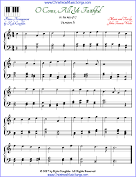 O Come All Ye Faithful Piano Sheet Music Free Printable Pdf