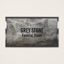 Metal Border Grey Stone Funeral Home Business Card Funeral Home Grey Stone Home Business