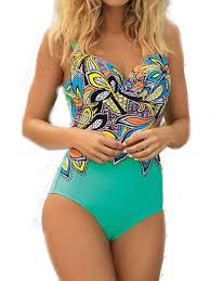 Womens Floral Swimsuit Padded One Piece Monokini Bikini Swimwear Bathing Suit Walmart Com Print Swimwear One Piece Swimwear Womens Floral Swimsuit