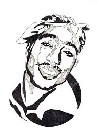 Black And White Sketch Artwork Black White 2pac Poster Tupac Print Original Art Etsy Tupac Art Rapper Art Art