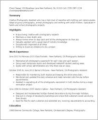 Photographer cover letter and resume examples. 1 Photography Assistant Resume Templates Try Them Now Myperfectresume