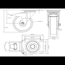 Diamètre de la tige filetée : Roue Pivotante Avec Frein 160 Mm De Diametre Pa Caoutchouc