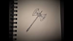 How To Draw A Battle Axe - Youtube
