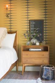 Powder room wallpaper kitchen wallpaper bedroom wallpaper living room wallpaper yellow grey wallpaper hallway wallpaper murals wallpaper designs mustard and grey create a modern feature wall with this yellow & grey chevron wallpaper, a zig zag design that will elevate your space. 65 Bedrooms With Wallpaper Accent Walls Shelterness