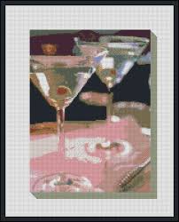 two martini lunch counted needle point 36 anc r and