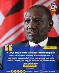 Rais William Ruto anasema ni vigumu kwa Wakenya kuthamini mafanikio kwani  wamezoea kusikia habari mbaya kuliko njema. #HapaNdipo #hapandipo