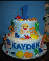 Bizcocho De Baby Shark Baby Shark Tarta De Cumpleanos Tartas Bautismo