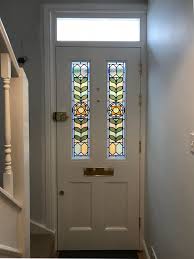 Victorian Front Door With Lovely Leaded Light Glass Inside View Exterior Doors With Glass Victorian Front Doors Glass Porch