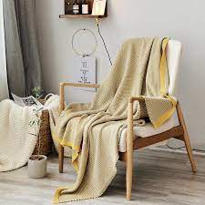 Fold the throw blanket in thirds if you want an orderly display. High Quality 130 160cm Cotton Knitted Throw Blanket Bedspread Cover For Living Room Sofa Bed Nap On Chair From Jasm 42 87 Dhgate Com