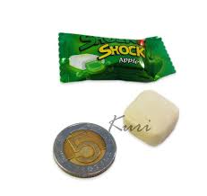 Chupa chups guma kwaśna center shock jabłko 1szt. Shock 2 Jablkowe Kwasne Gumy Balonowe Z Sokiem 100szt