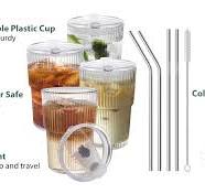Amazon.com | HIGIINC Iced Coffee Cups With Lids and Straws 4 ...