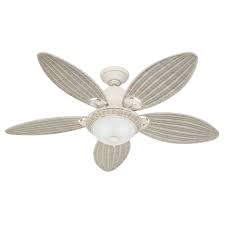 Hunter Caribbean Breeze 54 Inch Ceiling Fan With Textured White Finish And Five Cream Wicker Blades White Ceiling Fan Ceiling Fan Ceiling Fan With Remote