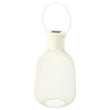 Solvinden Lanterne Led A Energie Solaire Exterieur Grillage Blanc Ikea Lanterne Led Lampe D Exterieur Lanterne