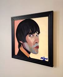 Ian Brown hand painted Portrait of The Stone Roses original acrylic  artwork.