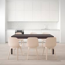 For strength and beauty wood is mixed into the sea blue plastic, like decorative sprinkles. Ekedalen Odger Table And 6 Chairs Dark Brown White Beige Ikea