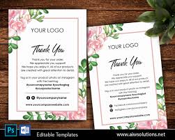If you are sending out thank you cards in bulk, you might choose the smaller size. Editable Thank You Card