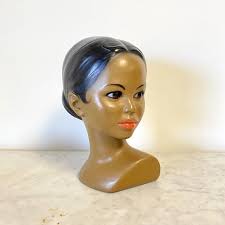 Vintage Glass Head Mannequin Head Glass Hat Display Etsy Recycled Glass Hat Display Mid Century Sculpture