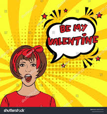 Be My Valentine Comic Text Pop Stock Vector (Royalty Free) 2082677563 |  Shutterstock