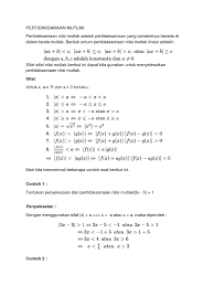 Masalah yang muncul dalam materi ini adalah penentuan penyelesaian pertidaksamaan tersebut. Pertidaksamaan Mutlak