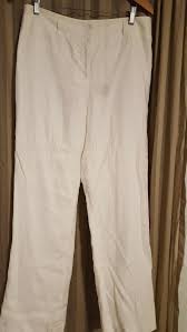 Beautiful Womens Lined Linen Pants Casual Corner White Size