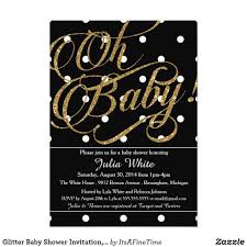 Black White And Gold Baby Shower Invitations Glitter Baby Shower Invitation Black And White Invitation Zazzle Com Glitter Baby Shower Invitations Gold Baby Shower Boy Baby Shower Invitations