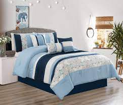 See more bed pillow sizes. Hgmart Bedding Comforter Set Bed In A Bag 7 Piece Modern Microfiber Bedding Sets Oversized Bedroom Comforters With Accent Pillows Queen Size Blue Walmart Com Walmart Com