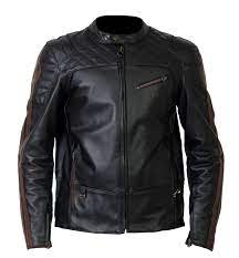 Furygan Legend Jacket Black W Brown Stripes Leather Jacket Men Jackets Leather Jacket