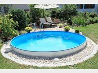 Intex Frame Pool In Erde Eingelassen I5967 Jpg 800 600 Diy Schwimmbad Kleine Hinterhof Pools Pool Im Garten
