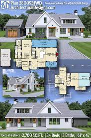 Plan 280093jwd New American Craftsman Home Plan With Attachable Garage Craftsman House Plans Craftsman House House Plans Farmhouse