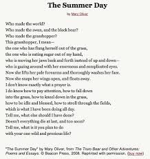 The Summer Day By Mary Oliver Poetic Words Writing Poetry Mary Oliver