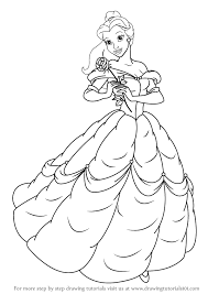 Learn How To Draw Belle From Beauty And The Beast Beauty And The Beast Step By Step D Beauty And The Beast Drawing Beauty And The Beast Rose Coloring Pages