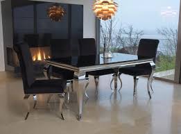 Add this item to favorites. Vida Living Louis 160cm Black Glass Dining Table And Black Fabric Chairs Cfs Furniture Uk