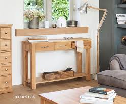 Pick identical small accent tables for either side of the bed or mix and match them for a more eclectic style. Mobel Solid Oak Modern Console Table 3 Drawers Console Tables